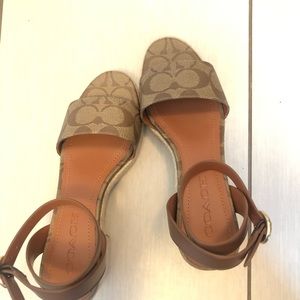 Coach signature canvas sandals with heels
